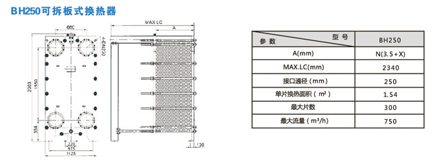 可拆板式换热器尺寸